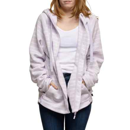 Lands' End Fleece Full-Zip Sweater in Purple Rose