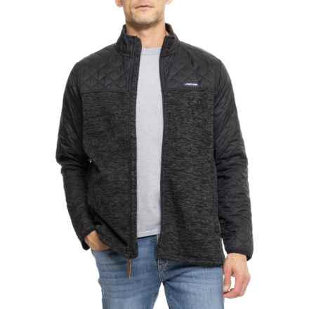 Lands' End Mixed Media Sweater Fleece Jacket in Black