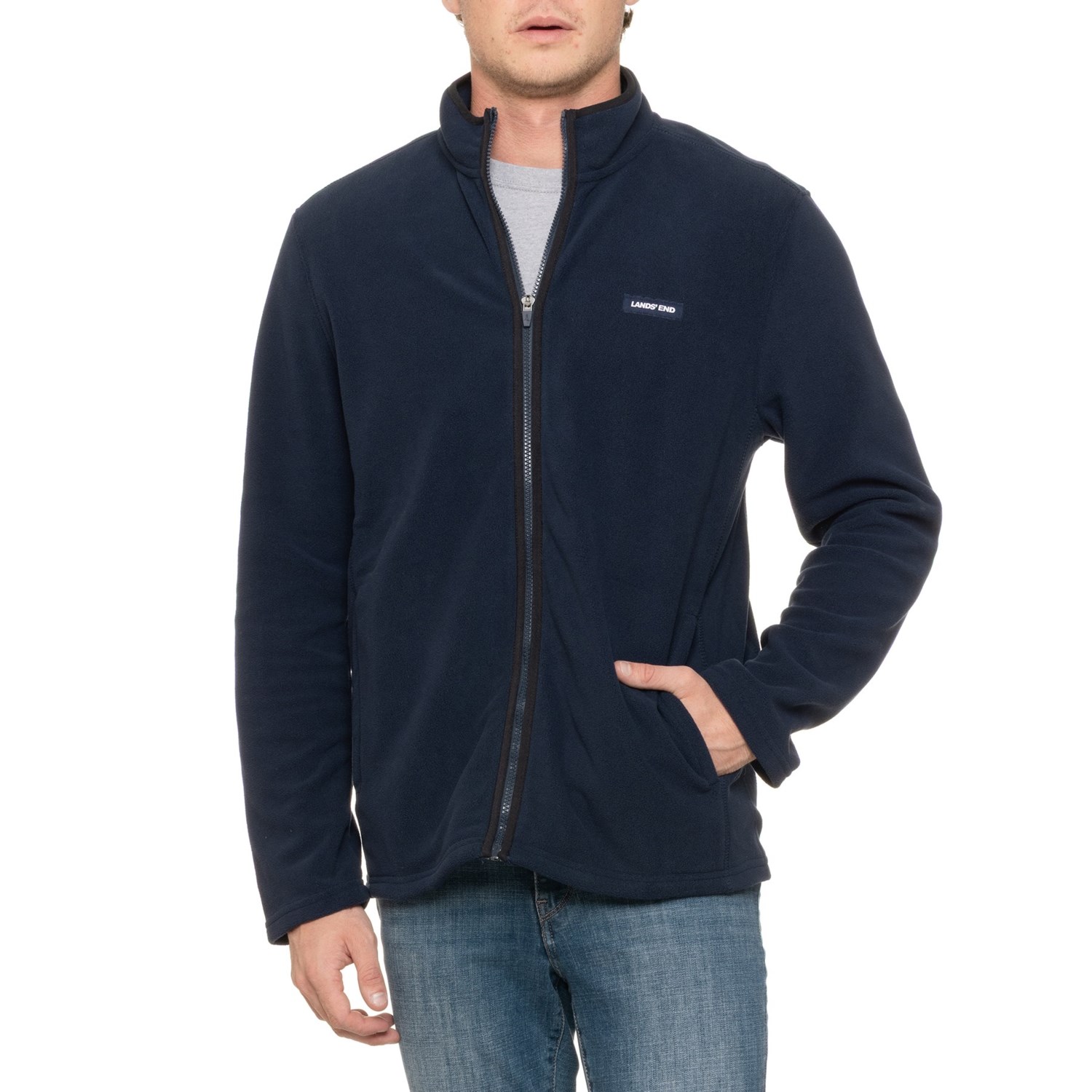 (取寄) ランズエンド ポラール フリース ソフト フィール ジャケット - フル ジップ Lands' End Polar Fleece Soft Feel Jacket - Full Zip Navy lands-end-polar-fleece-soft-