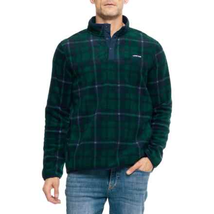 Lands' End Polar Fleece Soft Feel Jacket - Snap Neck in Green Tartan