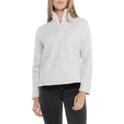 Lands' End Quilted Cable-Knit Shirt - Snap Neck, Long Sleeve Lands' End Quilted Cable-Knit Shirt - Snap Neck, Long Sleeve