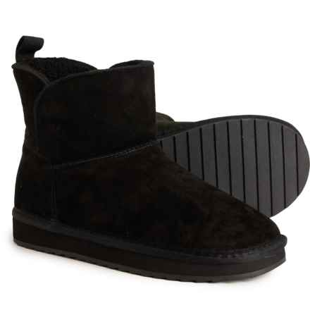Lands' End Shearling Boots - Suede (For Women) in Black