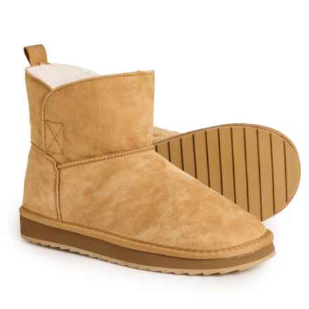 Lands' End Shearling Boots - Suede (For Women) in English Tan