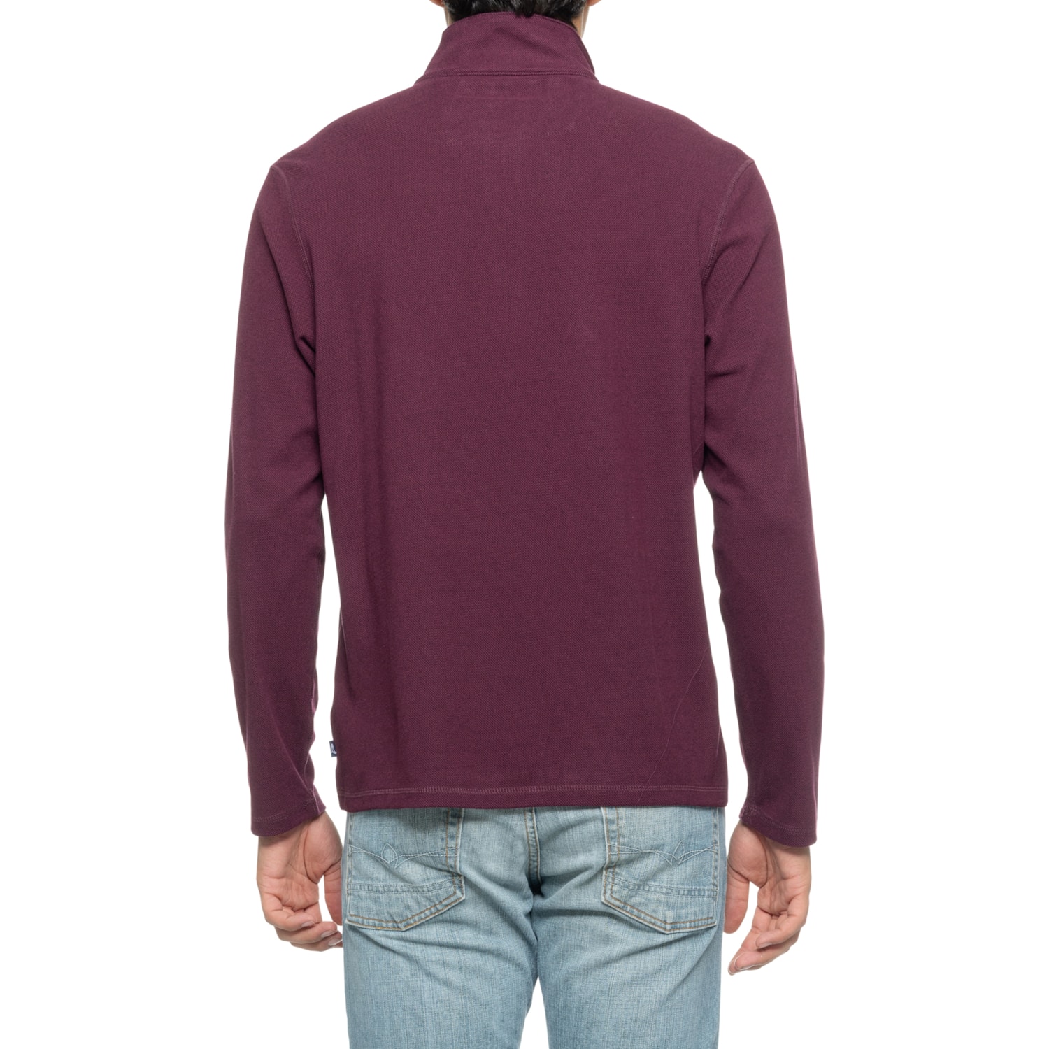 Lands' End Upland Brushed Pique Shirt - Zip Neck, Long Sleeve