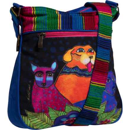 Laurel Burch Amigos North-South Crossbody Bag in Dogs