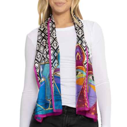 Laurel Burch Cats Whiskered Scarf - Silk in Multi