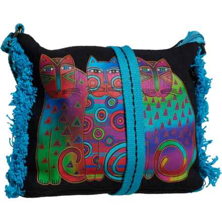 Laurel Burch Frolicking Felines East-West Crossbody Bag in Multi