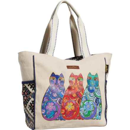 Laurel Burch Olas De Colores Shoulder Tote Bag (For Women) in Cats