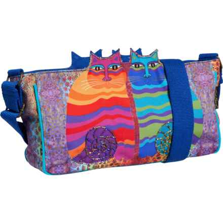Laurel Burch Rainbow Felines Embroidered Cutout Crossbody Bag (For Women) in Cats