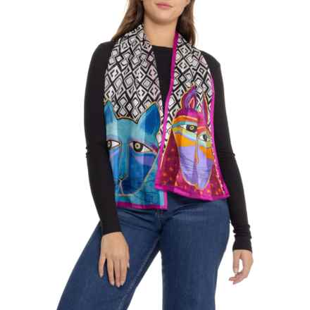 Laurel Burch Whiskered Scarf - Silk (For Women) in Cats