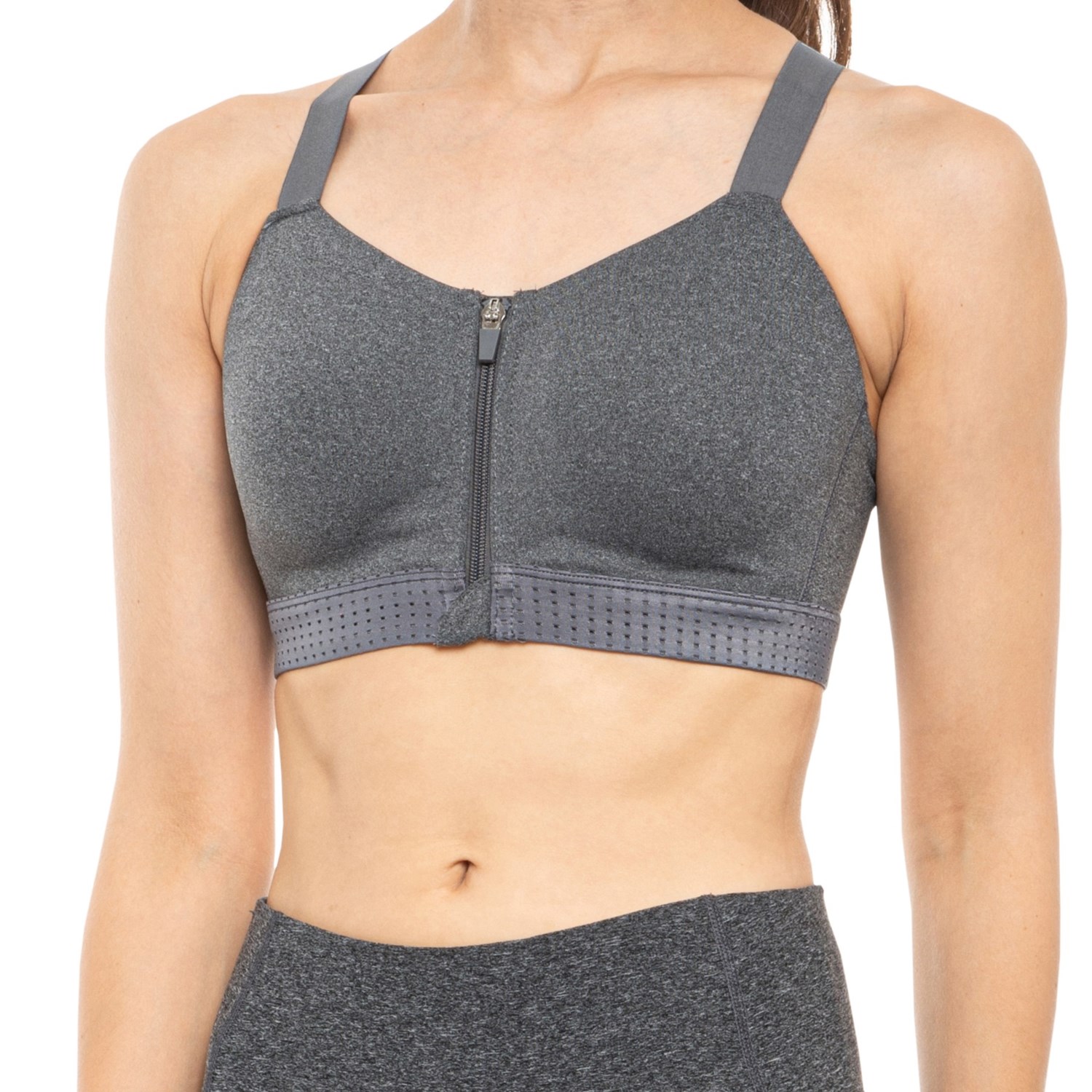 Layer 8 Glow ZipFront Sports Bra (For Women) Save 60