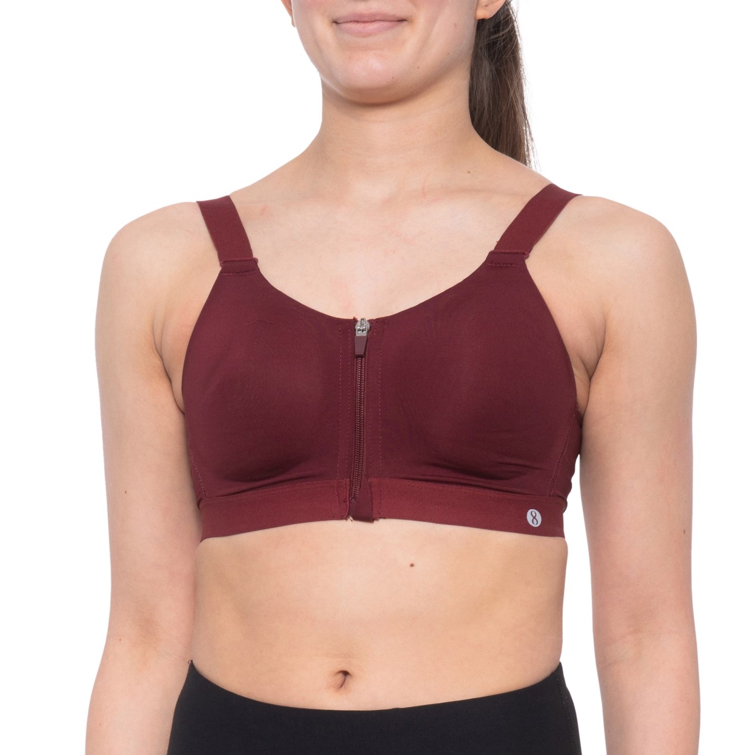 high impact sports bra front zip