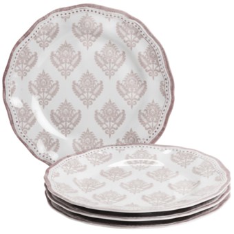 Le Cadeaux Cambria 11" Dinner Plates - Set of 4 in White