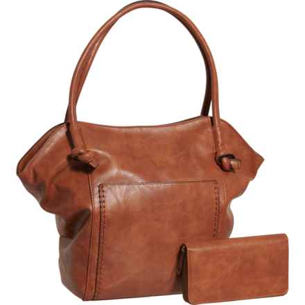 Le Miel 2-in-1 Boho Bucket Tote Bag (For Women) in Brown