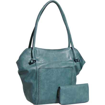 Le Miel 2-in-1 Boho Bucket Tote Bag (For Women) in Mint