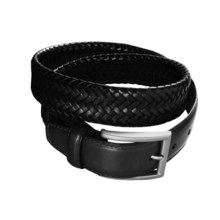 Leather Island by Bill Lavin Belt - 35mm, Genuine Braided Leather (For Men) in Black - Closeouts
