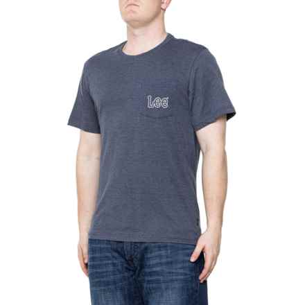 Lee Outlined Logo Pocket T-Shirt - Short Sleeve in Navy Heather