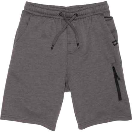 Leg3nd Big Boys Stretch Tech Zipper Shorts in Charcoal Heather