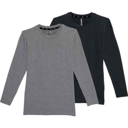 Leg3nd Big Boys Ultra Lux T-Shirt - 2-Pack, Long Sleeve in Black Heather/Grey Heather