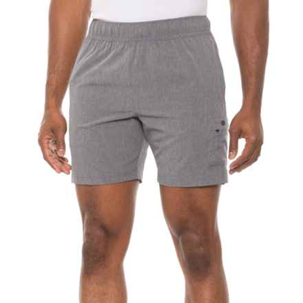 Leg3nd Cargo Pocket Stretch-Woven Shorts - 7” in Black/Grey Space Dye