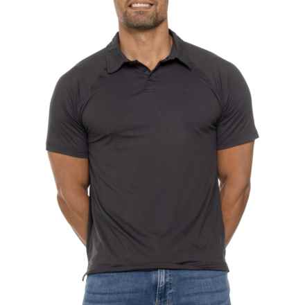 Leg3nd Raglan Polo Shirt - Short Sleeve in Off Black