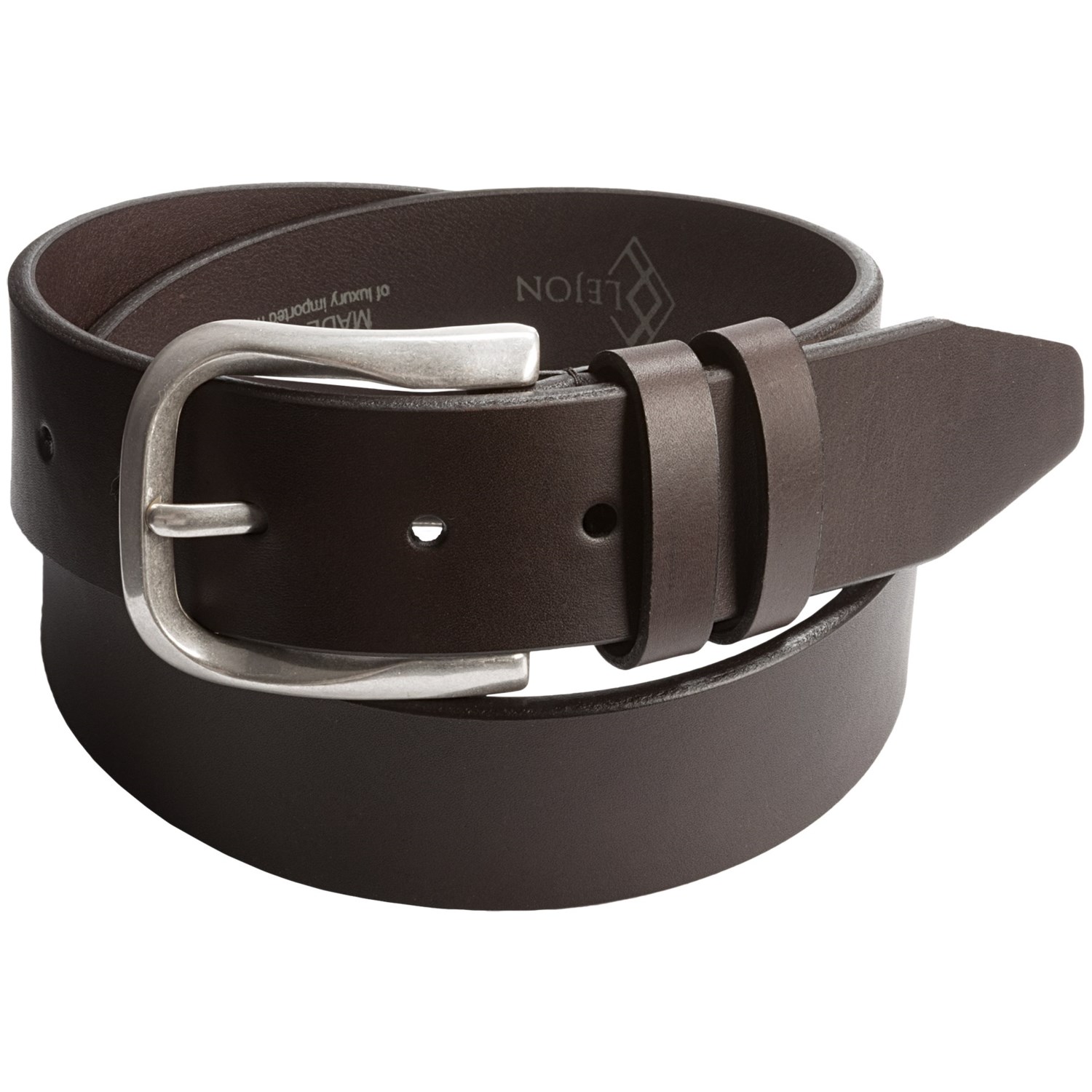 Lejon Flat-Edge Saddle Leather Belt (For Men)