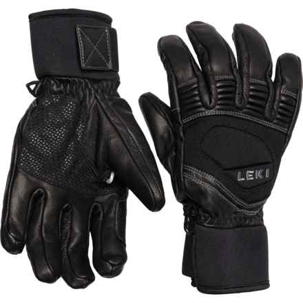 LEKI Copper S Ski Gloves - Insulated, Leather (For Men) in Black