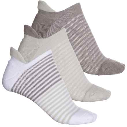 Lemon Powder Heel Tab Low-Cut Socks - 3-Pack, Below the Ankle (For Women) in Medium Grey