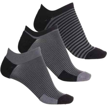 Lemon Powder Runner Ribbed No-Show Socks - 3-Pack, Below the Ankle (For Women) in Black