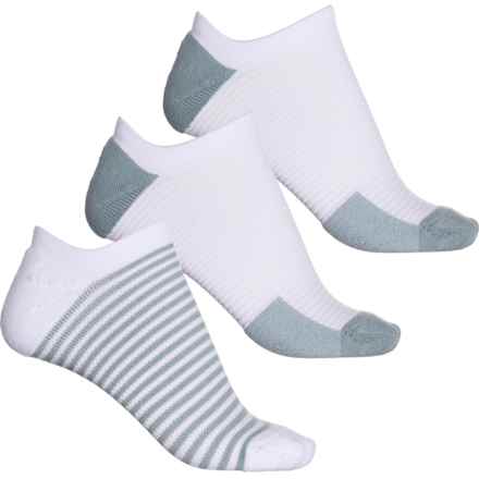 Lemon Powder Runner Ribbed No-Show Socks - 3-Pack, Below the Ankle (For Women) in Blue/Grey
