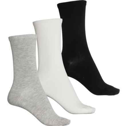 Lemon Silk Touch Basic Socks - 3-Pack, Crew (For Women) in Medium Grey