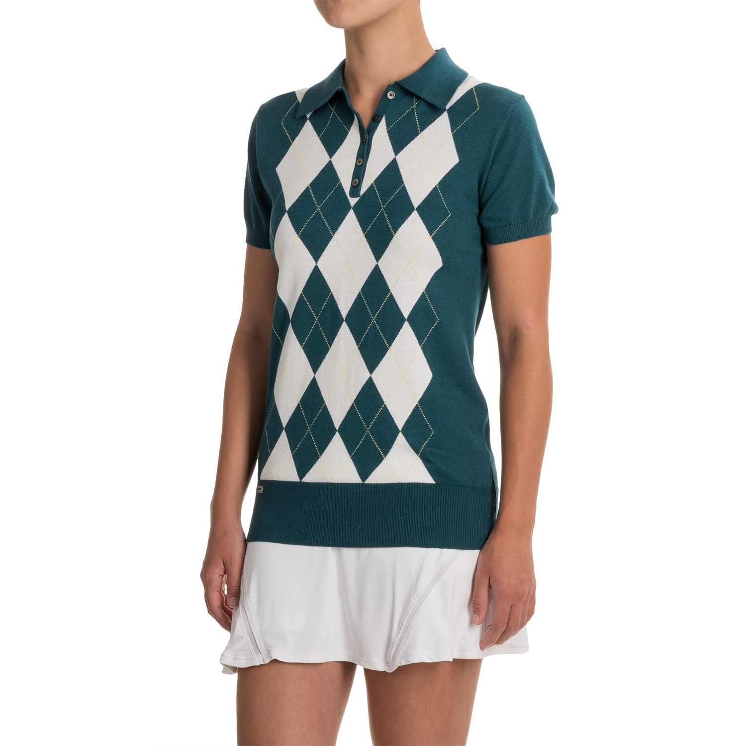 L Etoile Sport Argyle Polo Shirt  For Women Save 77 