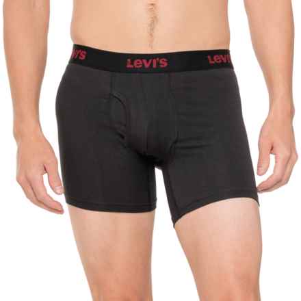 Levi's Cotton-Stretch Boxer Briefs - 4-Pack in Black/Red/Grey