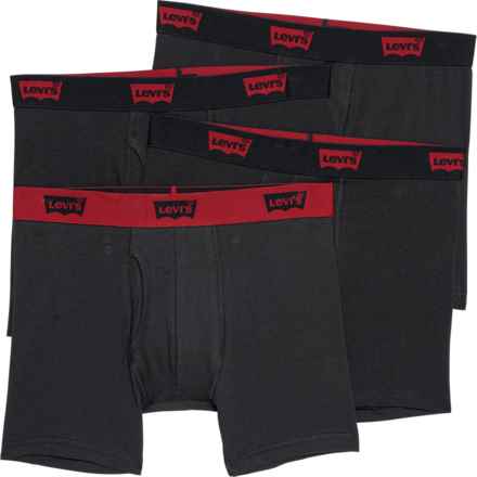 Levi's Cotton Stretch Boxer Briefs - 4-Pack in Black