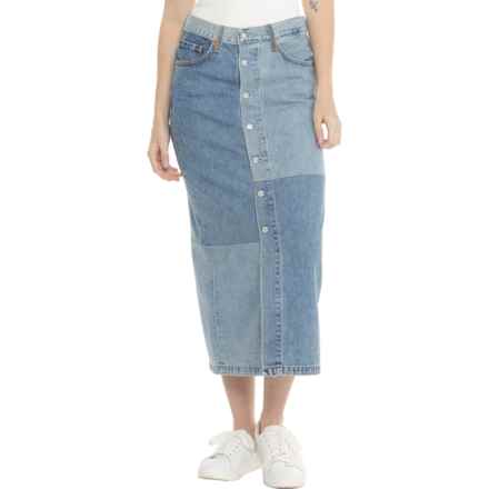 Levi's Denim Patch Clean Craft Midi Skirt in Denim