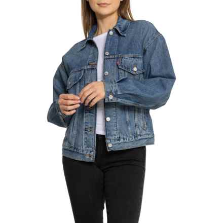 Levi's Ex-Boyfriend Trucker Jacket in Concrete Indigo-Medium Wash