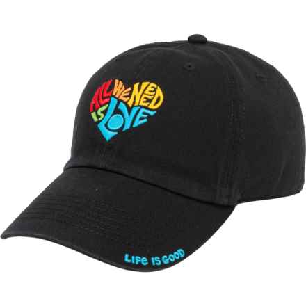 Life is Good® All We Need is Love Pride Classic Baseball Cap (For Women) in Jet Black