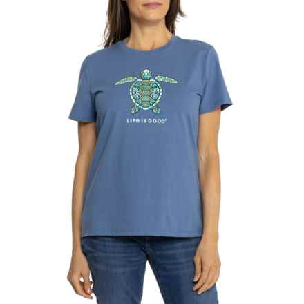 Life is Good® Americana Turtle Mandala T-Shirt - Short Sleeve in Vintage Blue