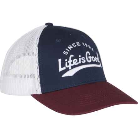 Life is Good® Ball Park Script Baseball Cap (For Women) in Darkest Blue