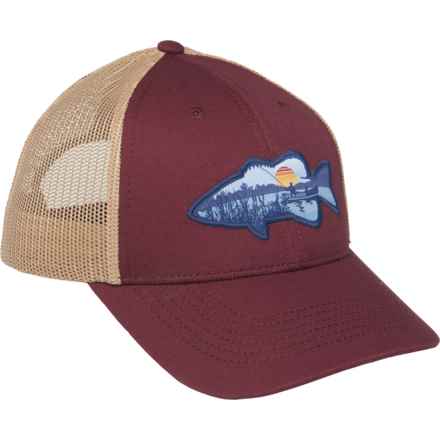 Life is Good® Bass Angler Vista Trucker Hat (For Men) in Mahogany Brown