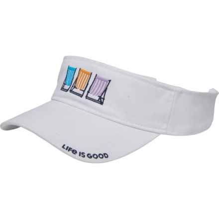 Life is good® Beach Chairs Visor Hat (For Women) in Cloud White