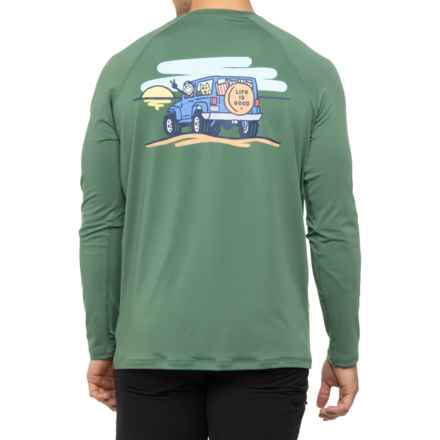 Life is Good® Beach Jeep Swim Shirt - UPF 50+, Long Sleeve in Pasture Green