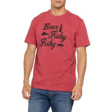 Life is Good® Beer Fishy Fishy Classic T-Shirt - Short Sleeve in Faded Red