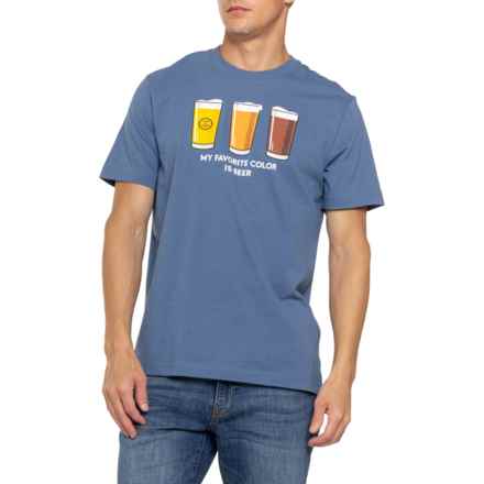 Life is Good® Beer Glass Three Classic T-Shirt - Short Sleeve in Vintage Blue