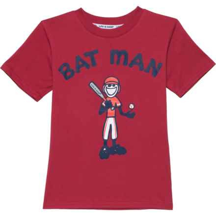 Life is Good® Big Boys Bat Man T-Shirt - Short Sleeve in Faded Red