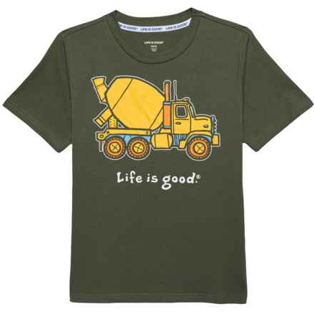 Life is Good® Big Boys Cement Truck T-Shirt - Short Sleeve in Olive