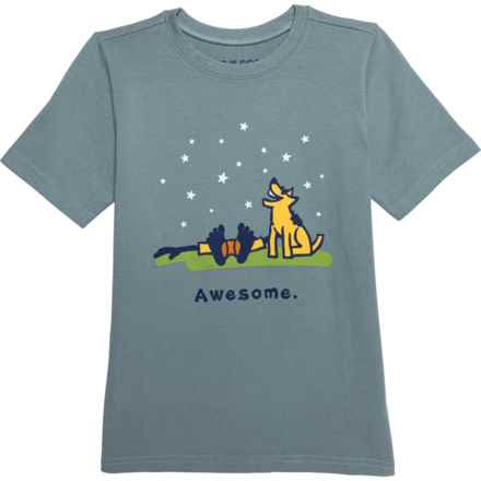 Life is Good® Big Boys Crusher Awesome T-Shirt - Short Sleeve in Smoky Blue