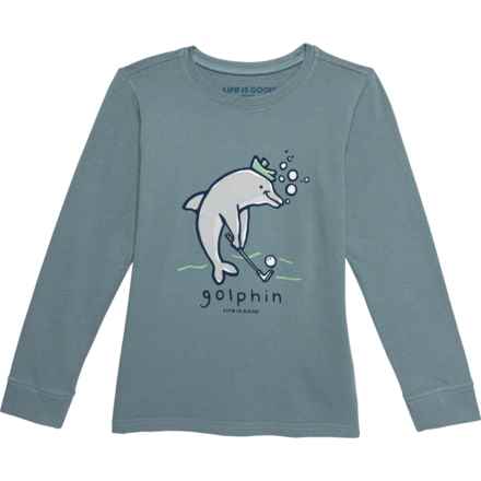 Life is Good® Big Boys Golphin Crusher T-Shirt - Long Sleeve in Smoky Blue
