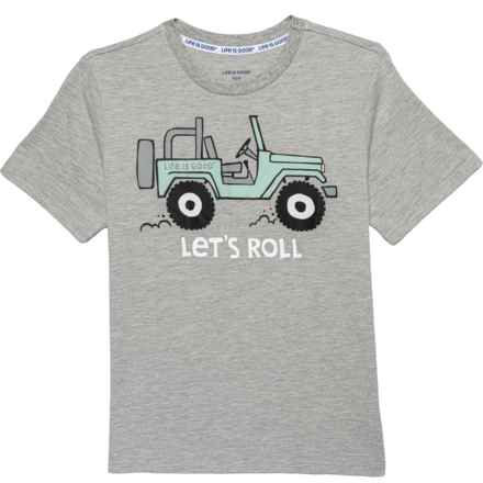 Life is Good® Big Boys Let’s Roll T-Shirt - Short Sleeve in Heathered Grey