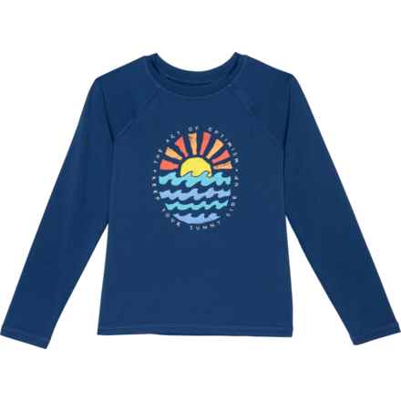 Life is Good® Big Boys Ocean High-Performance Shirt - UPF 50+, Long Sleeve in Dark Blue